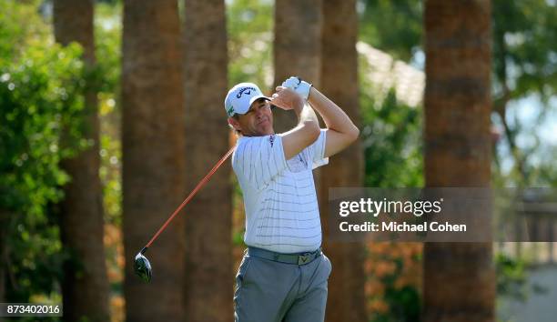 Lee Janzen hits his drive on the third hole during the final round of the Charles Schwab Cup Championship held at Phoenix Country Club on November...