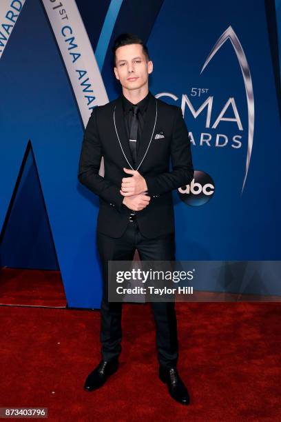 Devin Dawson attends the 51st annual CMA Awards at the Bridgestone Arena on November 8, 2017 in Nashville, Tennessee.