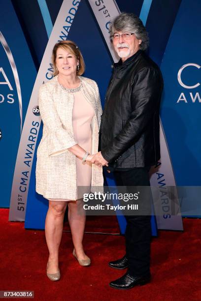 Sarah Trahern and Randy Owen attend the 51st annual CMA Awards at the Bridgestone Arena on November 8, 2017 in Nashville, Tennessee.