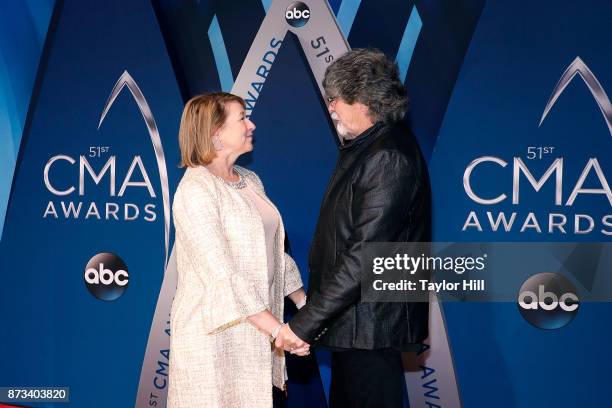 Sarah Trahern and Randy Owen attend the 51st annual CMA Awards at the Bridgestone Arena on November 8, 2017 in Nashville, Tennessee.