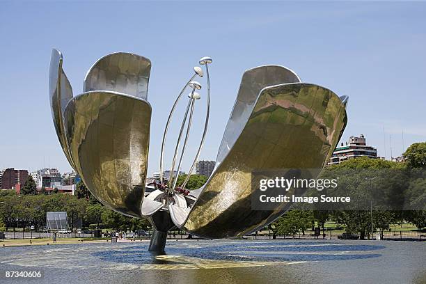 flower sculpture in buenos aires - buenos aires art stock pictures, royalty-free photos & images