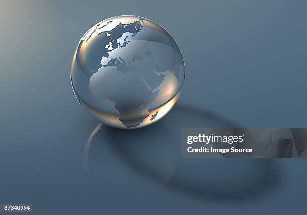 translucent globe - mundo de cristal fotografías e imágenes de stock
