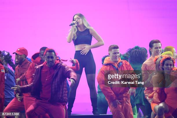 Rita Ora on stage during the MTV EMAs 2017 held at The SSE Arena, Wembley on November 12, 2017 in London, England.