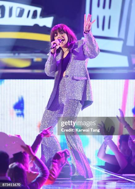 Charli XCX on stage during the MTV EMAs 2017 held at The SSE Arena, Wembley on November 12, 2017 in London, England.