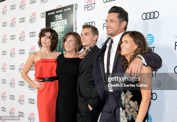 Alison Brie, Joanne Schermerhorn, Dave Franco, James Franco, and Betsy Franco-Feeney attend 'The Disaster Artist' Presented by Audi at AFI Festival...