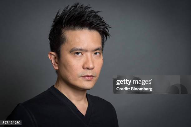 Billionaire Tan Min-Liang, chief executive officer and co-founder of Razer Inc., poses for a photograph before a Bloomberg Television interview in...