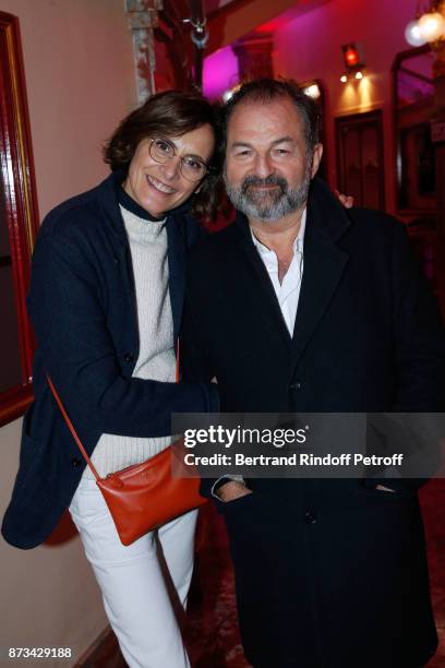 President of Lagardere Active and CEO of 'Europe 1', Denis Olivennes and Ines de La Fressange attend "Depardieu Chante Barbara" at "Le Cirque...