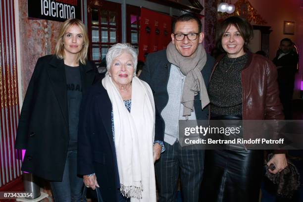 Laurence Arne, Line Renaud, Dany Boon and Valerie Bonneton attend "Depardieu Chante Barbara" at "Le Cirque D'Hiver" on November 12, 2017 in Paris,...