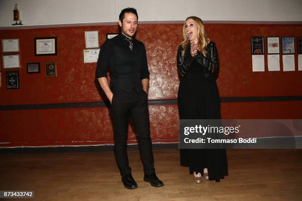 Jake Helgren and Autumn Federici attend the Premiere Of MarVista Entertainment's "Wedding Wonderland" on November 12, 2017 in Los Angeles, California.