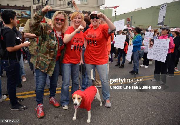 Participants seen at the Take Back The Workplace March and #MeToo Survivors March & Rally on November 12, 2017 in Hollywood, California.