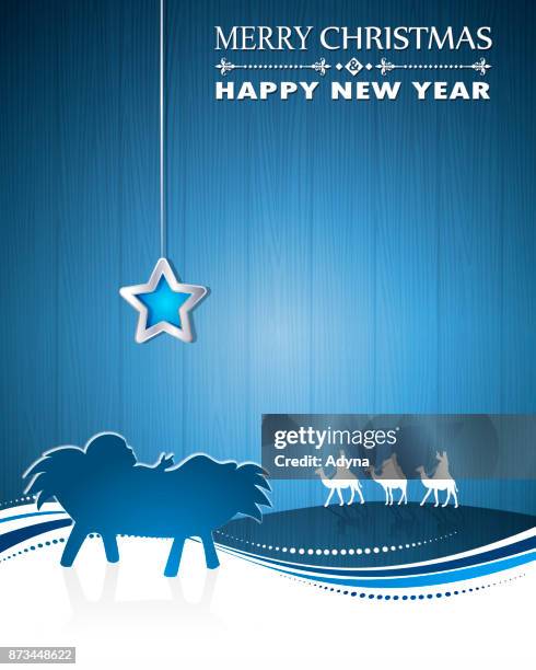 three wise men - rustic white wood christmas background stock illustrations