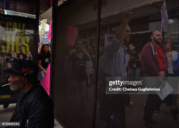 Participants seen at the Take Back The Workplace March and #MeToo Survivors March & Rally on November 12, 2017 in Hollywood, California.