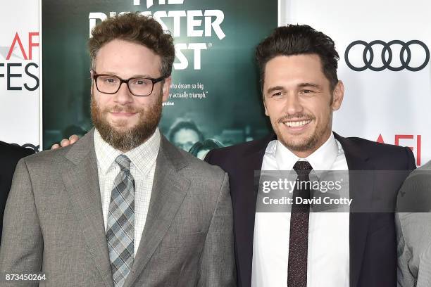 Seth Rogen and James Franco attend the AFI FEST 2017 Presented By Audi - Screening Of "The Disaster Artist" - Arrivals at TCL Chinese Theatre on...