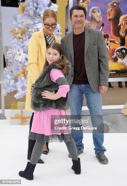 Lou Diamond Phillips, Yvonne Boismier Phillips and Indigo Sanara Phillips arrive at the premiere of Columbia Pictures' "The Star" at Regency Village...