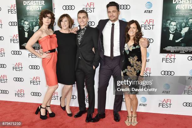 Alison Brie, Joanne Brenner, Dave Franco, James Franco and Betsy Lou Franco attend the AFI FEST 2017 Presented By Audi - Screening Of "The Disaster...