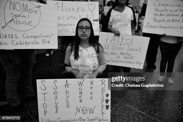 Participants seen at the Take Back The Workplace March And #MeToo Survivors March & Rally on November 12, 2017 in Hollywood, California.