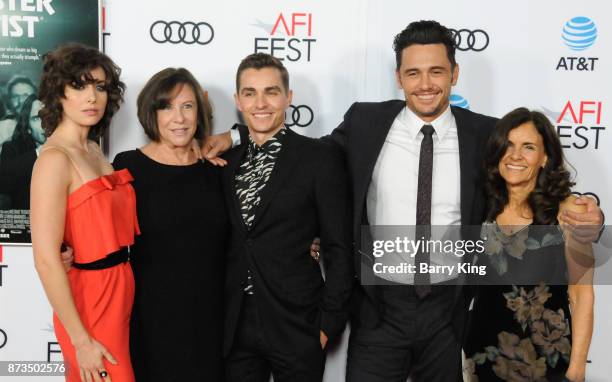 Joanne Schermerhom, actress Alison Brie, actor Dave Franco, director/actor James Franco and Betsy Franco-Feeney attend AFI FEST 2017 Presented By...