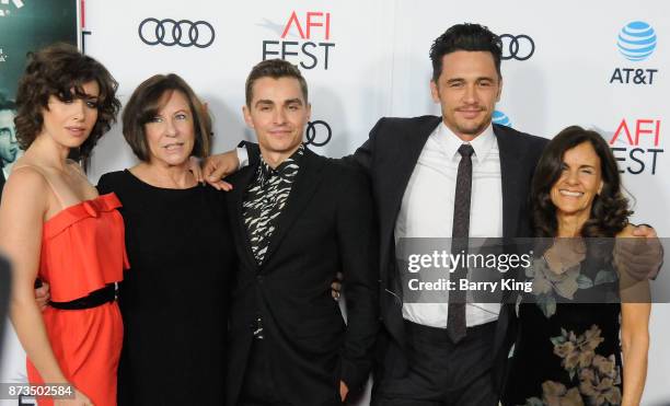 Joanne Schermerhom, actress Alison Brie, actor Dave Franco, director/actor James Franco and Betsy Franco-Feeney attend AFI FEST 2017 Presented By...
