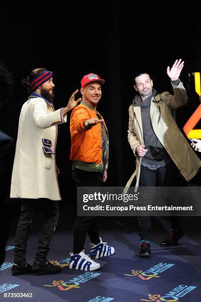 Jared Leto, Shannon Leto and Tomo Milicevic of Thirty Seconds to Mars attends '40 Principales Awards' 2017 on November 10, 2017 in Madrid, Spain.