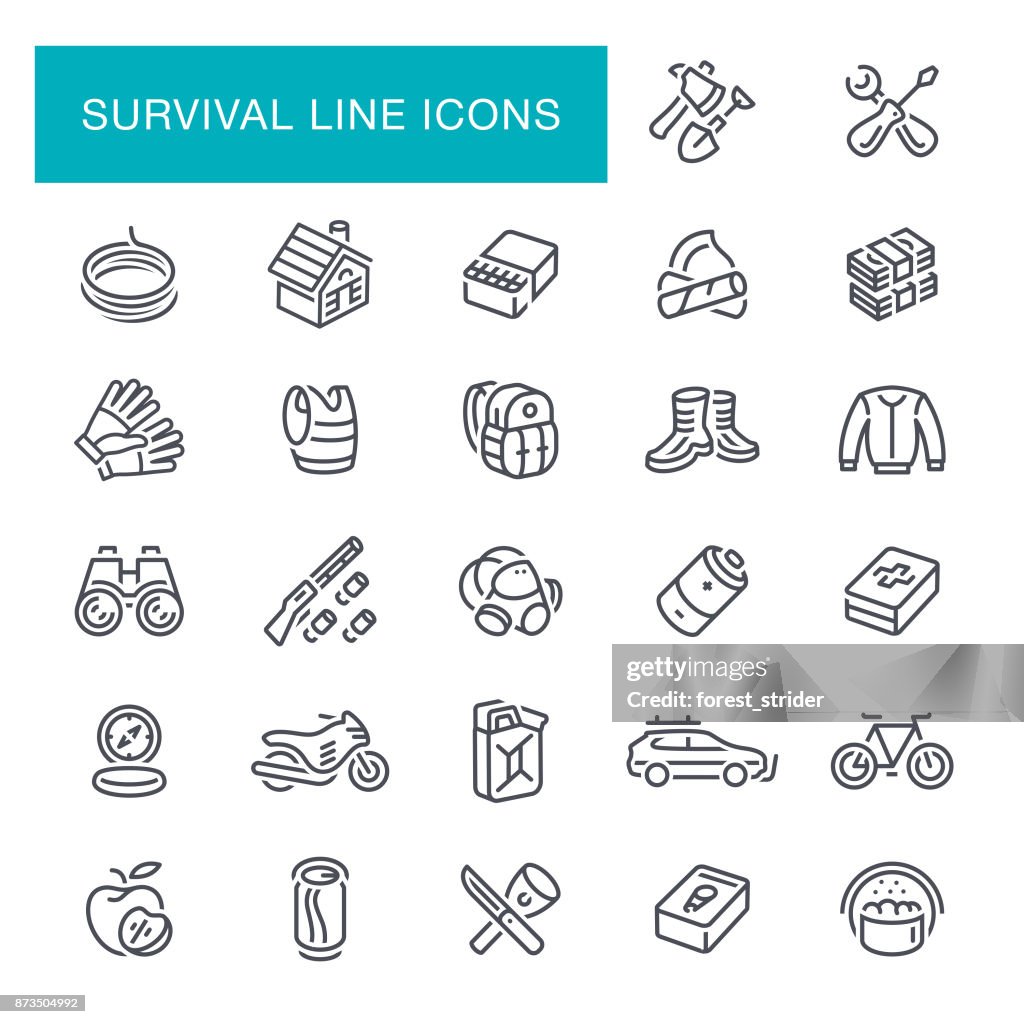 Icone della linea di sopravvivenza