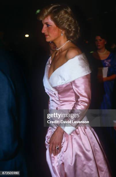 Prince Charles and Diana, Princess Of Wales at a Gala Performance By The Royal Ballet At The Berlin Opera House, Germany on November 1, 1987. She is...