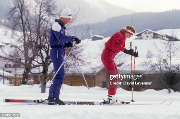 Prince Charles and Princess Diana during a ski-ing holiday in Klosters, Switzerland, on February 6, 1986.