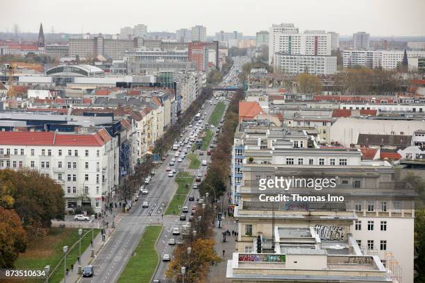 Berlin, Germany Cityscape of Berlin. View over Frankfurter Allee in east direction on October 21, 2017 in Berlin, Germany.