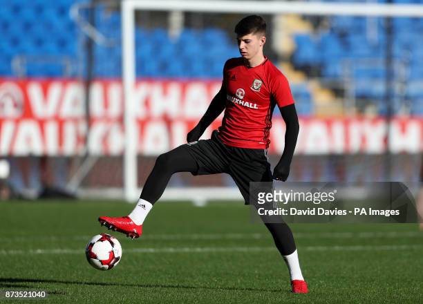 Wales' Ben Woodburn during a training session at the Cardiff City Stadium, Cardiff.