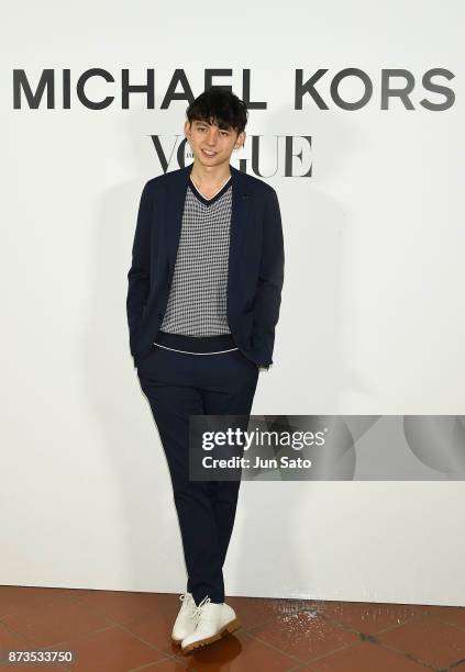 Tv personality Harry Sugiyama attends the Michael Kors Watch Hunger Stop Charity Gala Dinner at Riva Degli Etruschi on November 13, 2017 in Tokyo,...