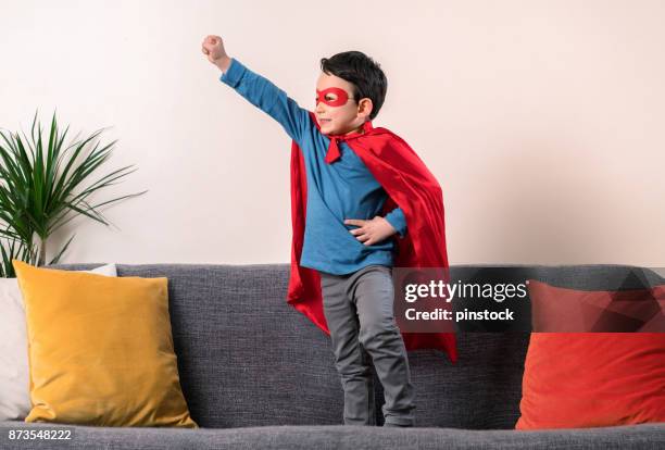 superhero child - excited children imagens e fotografias de stock