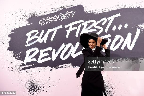 Model and Activist Halima Aden poses during Glamour Celebrates 2017 Women Of The Year Live Summit at Brooklyn Museum on November 13, 2017 in New York...