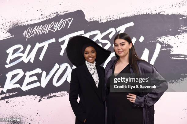 Model and Activist Halima Aden and Glamour Fashion Features Editor Lauren Chan poses during Glamour Celebrates 2017 Women Of The Year Live Summit at...