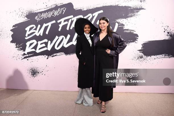 Model and Activist Halima Aden and Glamour Fashion Features Editor Lauren Chan poses during Glamour Celebrates 2017 Women Of The Year Live Summit at...