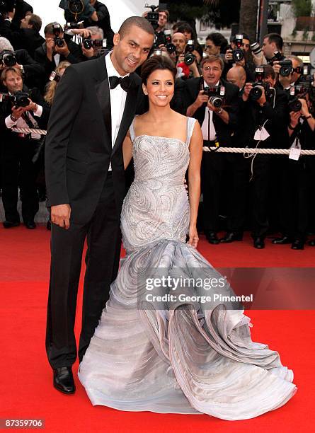 San Antonio Spurs' Guard Tony Parker and actress Eva Longoria Parker attend the 'Bright Star' Premiere at the Grand Theatre Lumiere during the 62nd...