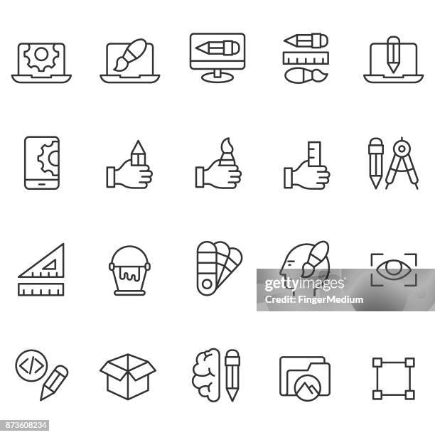 graphic design icon set - creative director stock illustrations