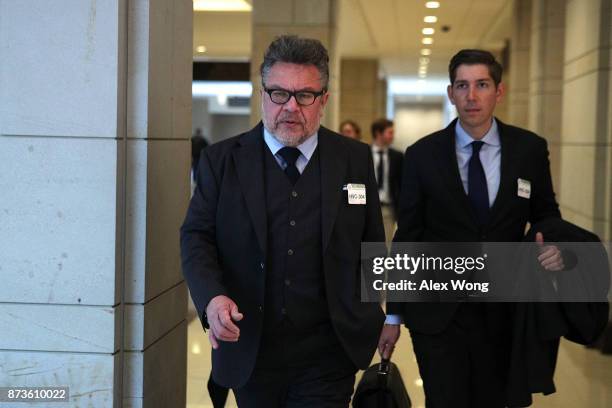 Russian-American lobbyist Rinat Akhmetshin arrives at the Capitol for a closed door meeting with the House Intelligence Committee November 13, 2017...