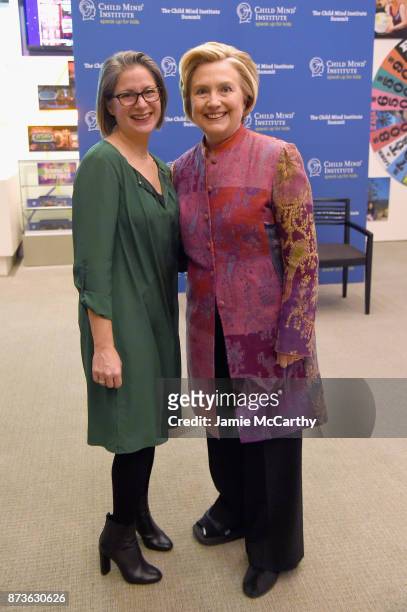 Executive Director of Child Mind Institutue Elizabeth Planet and Former US Secretary of State Hillary Rodham Clinton attend The Child Mind Institute...