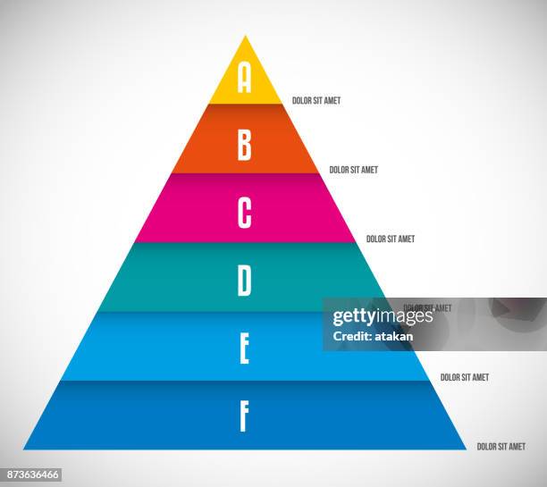 bildbanksillustrationer, clip art samt tecknat material och ikoner med vector pyramid diagrammallar för infografik med 6 alternativ - pyramid