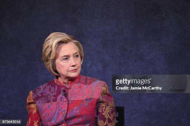 Former US Secretary of State Hillary Rodham Clinton speaks onstage during The Child Mind Institute Summit: The State of Child & Adolescent Mental...