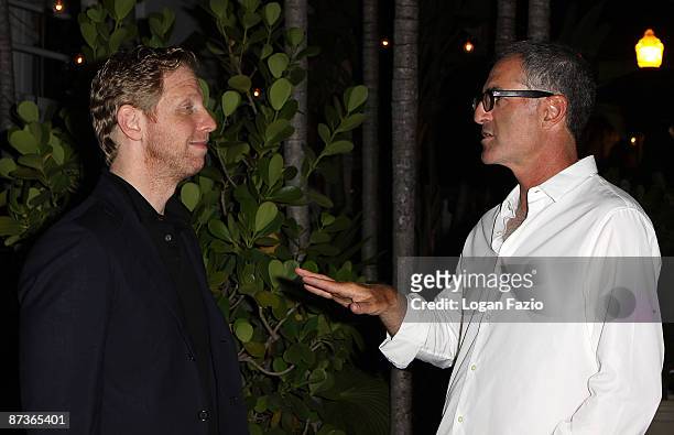 Directors Matt Tyrnauer and David Frankel attend a round table discussion of Valentino: The Last Emperor at Raleigh Hotel on May 15, 2009 in Miami...