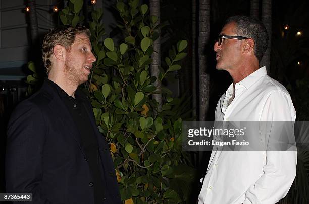 Directors Matt Tyrnauer and David Frankel attend a round table discussion of Valentino: The Last Emperor at Raleigh Hotel on May 15, 2009 in Miami...