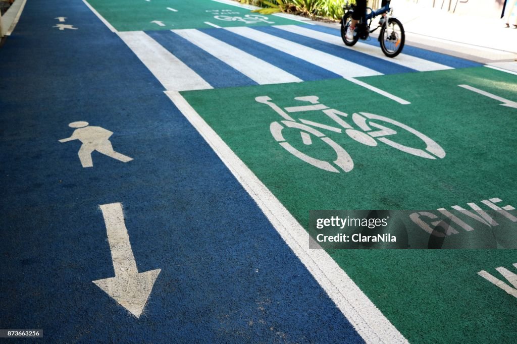 Footpath Cycle Path Footpath And Bike Path In Brisbane Queensland Australia High-Res Stock ...