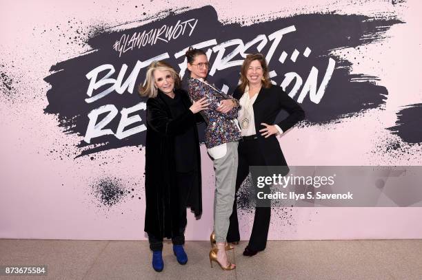 Sheila Nevins, Jenna Lyons and guest pose during Glamour Celebrates 2017 Women Of The Year Live Summit at Brooklyn Museum on November 13, 2017 in New...