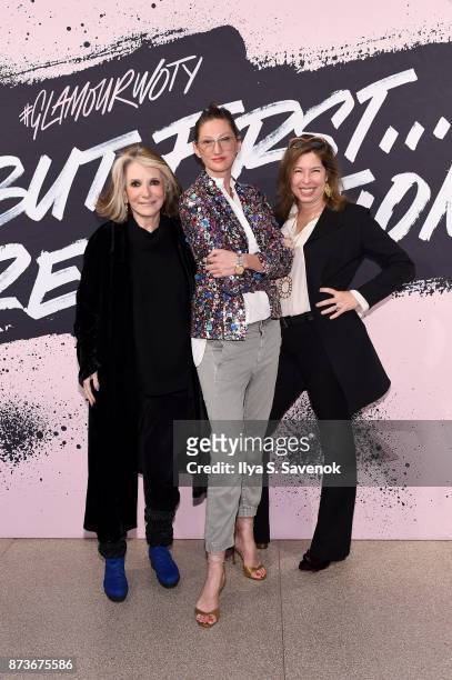 Sheila Nevins, Jenna Lyons and guest pose during Glamour Celebrates 2017 Women Of The Year Live Summit at Brooklyn Museum on November 13, 2017 in New...