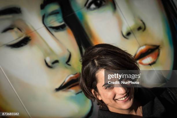 Alice Pasquini during On the occasion of the World Day of Kindness, Instagram inaugurates #KindCommentsWall of Testaccio, a mural created by local...