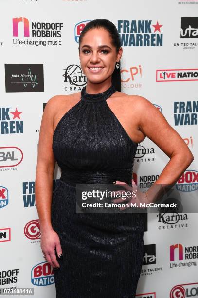 Tracey Leanne Jefford arriving at The Nordoff Robbins Championship Boxing dinner held at London Hilton on November 13, 2017 in London, England.