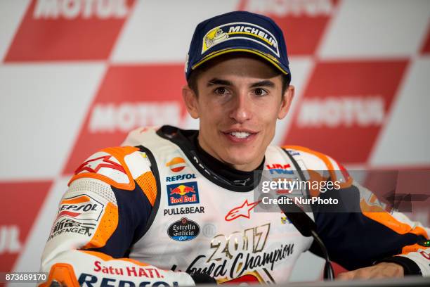 Marc Marquez Repsol Honda Team Honda during the press conference after the Gran Premio Motul de la Comunitat Valenciana, Circuit of Ricardo...