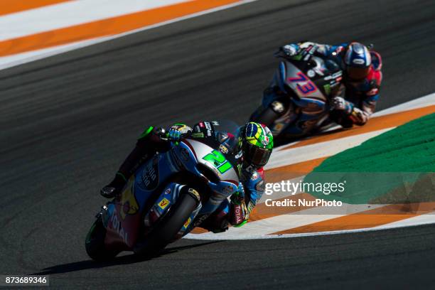 Franco Morbidelli Eg 0,0 Marc Vds Kalex and Alex Marquez Eg 0,0 Marc Vds Kalex during the race day of the Gran Premio Motul de la Comunitat...