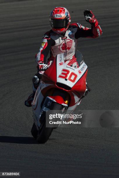 Takaaki Nakagami Idemitsu Honda Team Asia Kalex during the race day of the Gran Premio Motul de la Comunitat Valenciana, Circuit of Ricardo...