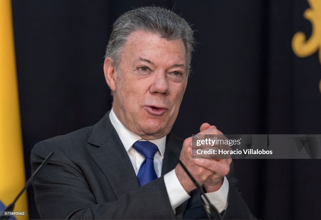 President Of Colombia Juan Manuel Santos Calderon Visits Portugal